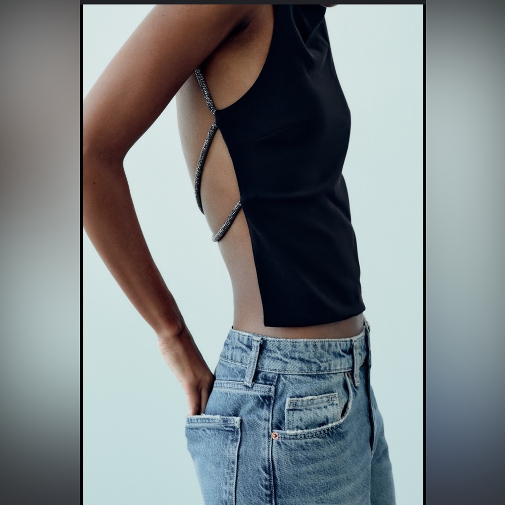Zara rhinestone top